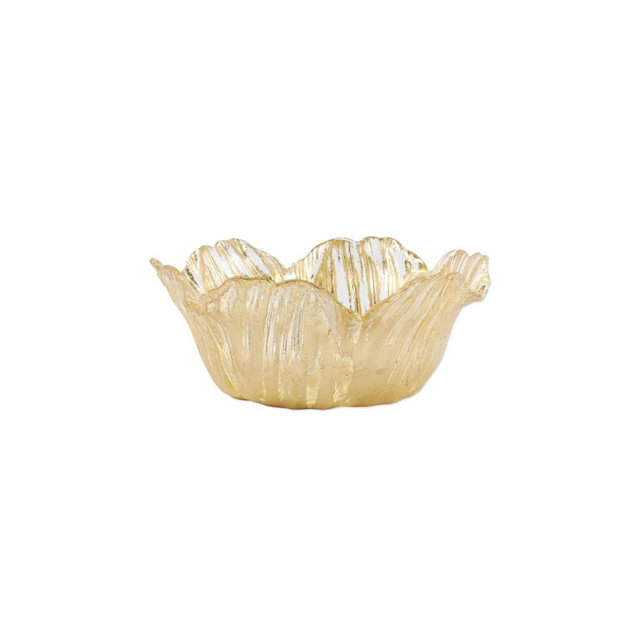 Rufolo Glass Gold Flower Small Bowl