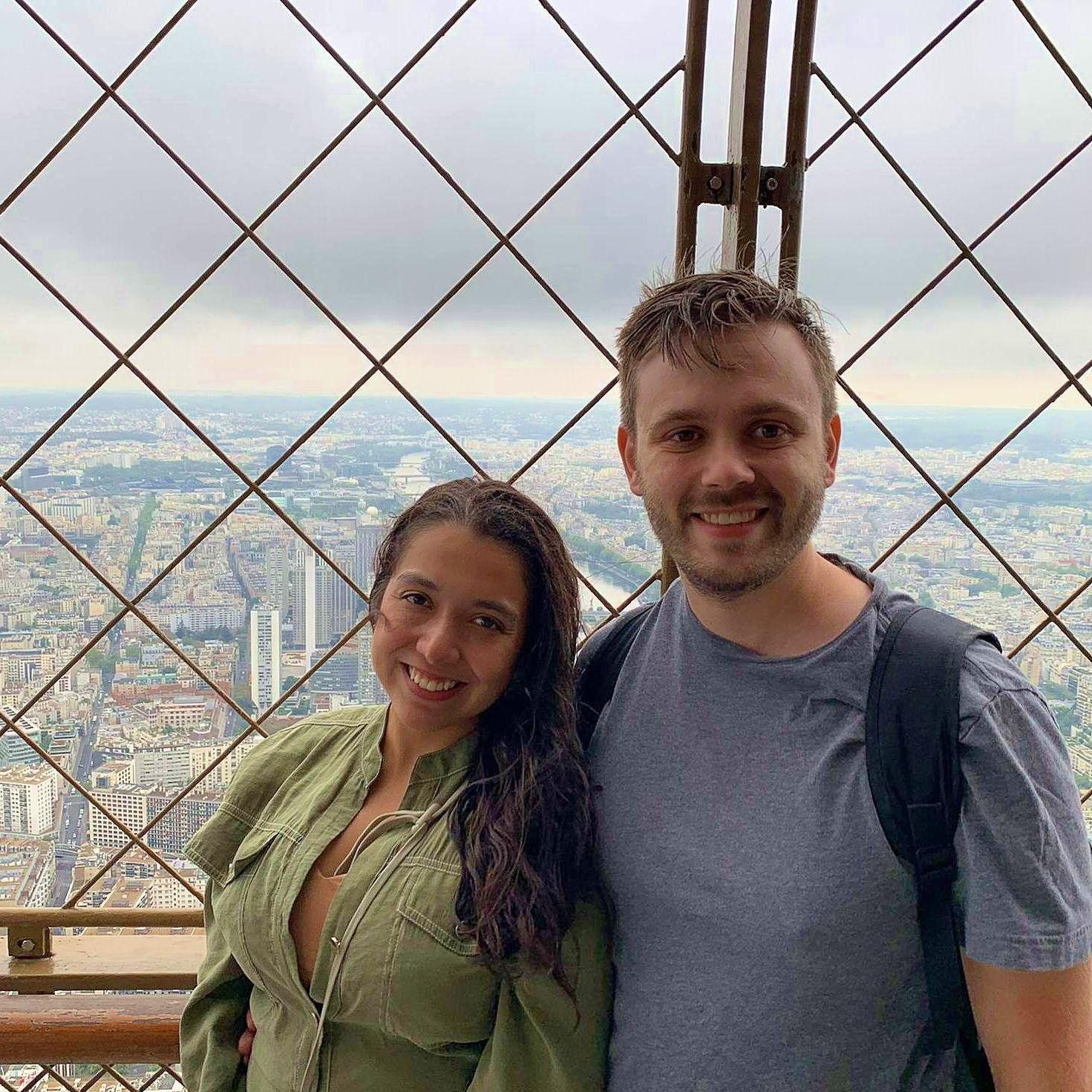 The top of the Eiffel tower