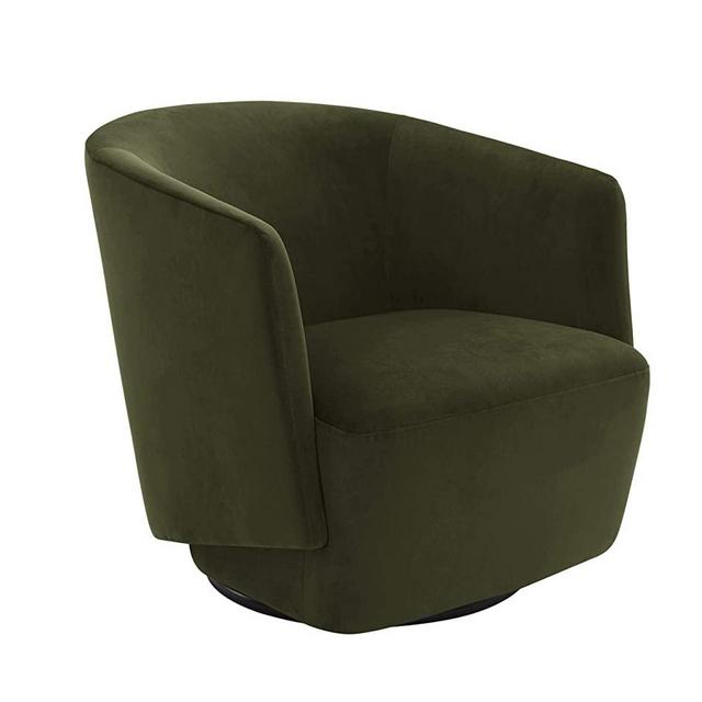 Amazon Brand - Rivet Coen Modern Velvet Upholstered Accent Swivel Chair, 30"W, Forest Green