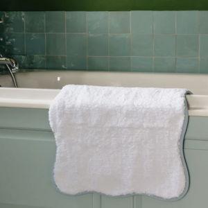 Amelia Scalloped Bath Mat, Powder Blue