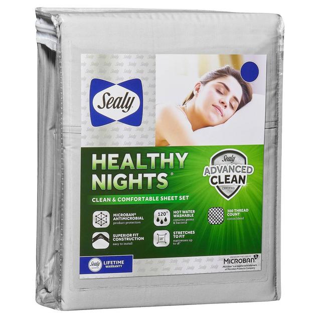 Sealy King 300 Thread Count Healthy Nights Sheet Set Micro Chip