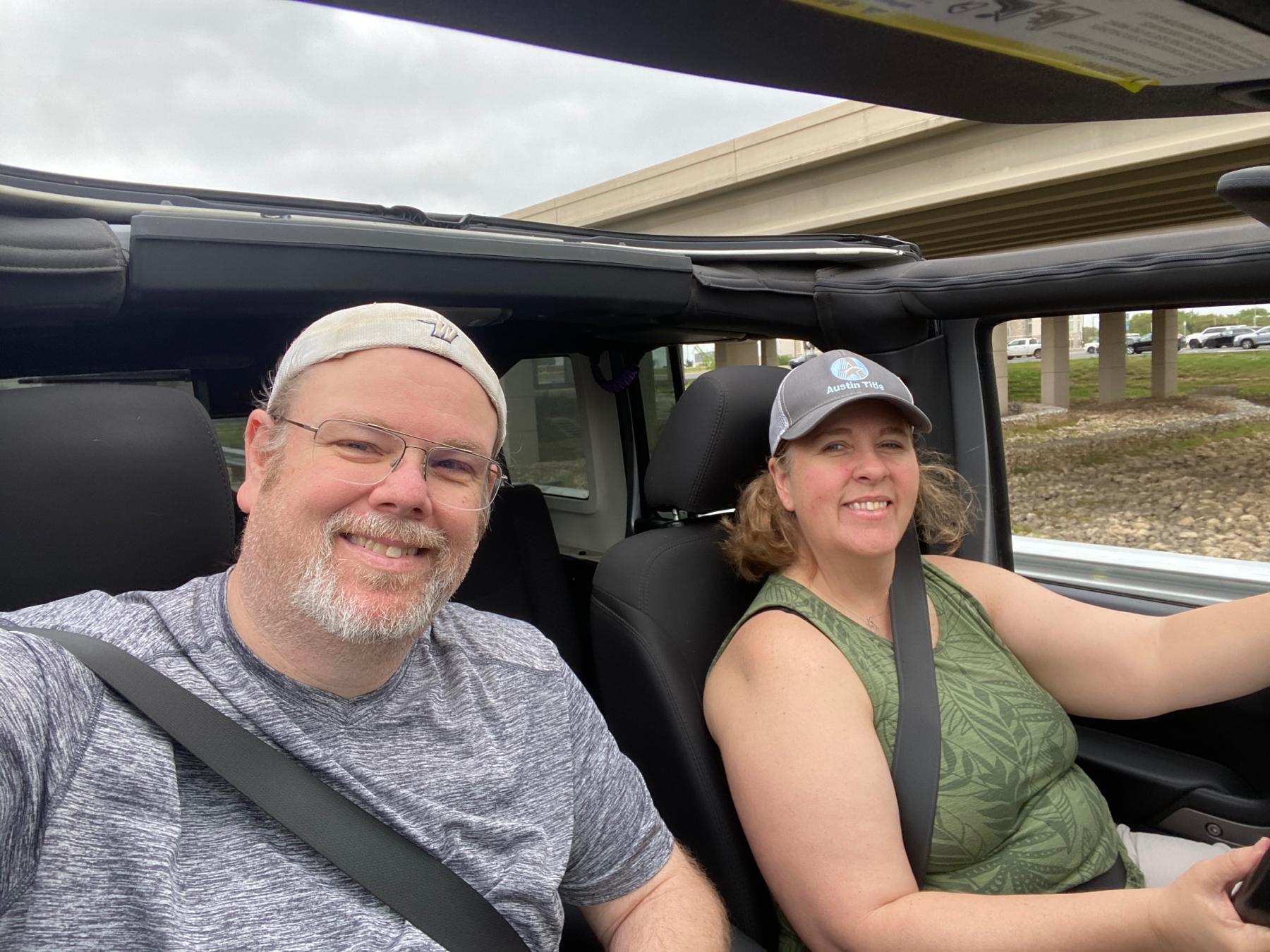 Top off the Jeep!!   Cruisin!!