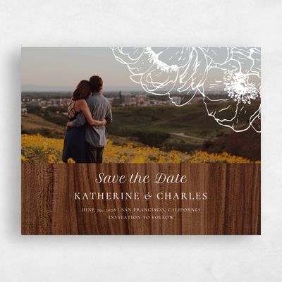 Walnut, Brown Wedding Save the Date - Rooftop Photo