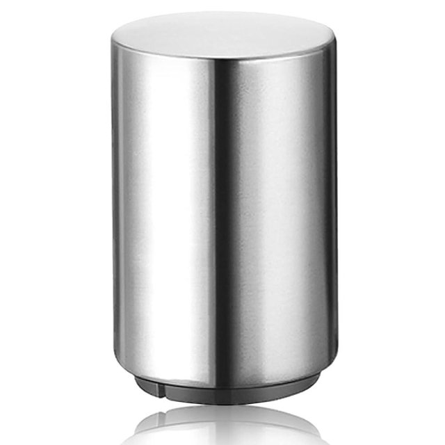 Premium Automatic Beer Bottle Opener (Stainless Steel), No Damage to Caps, Portable Push Down and Pop Off Magnetic Cap Catcher, QUICK Fun Bartender Openning Tool for Corkscrew Lid Home Bars Kitchen