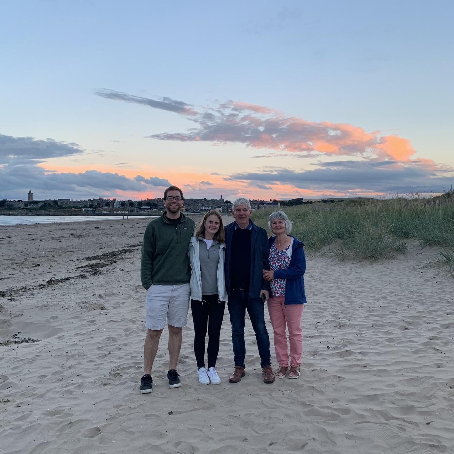 While in Scotland, they visited Juliet's family and got to explore St. Andrews
