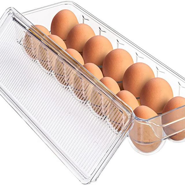 Utopia Home Egg Container For Refrigerator - 14 Egg Container With Lid & Handle, Egg Holder For Refrigerator, Egg Storage & Egg Tray (Pack of 1)