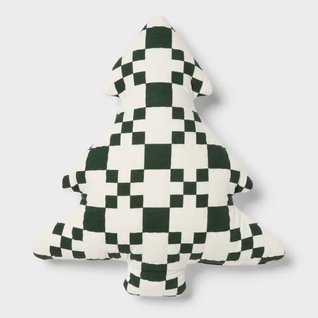 Holiday Tree Shaped Decorative Throw Pillow Green - Threshold™