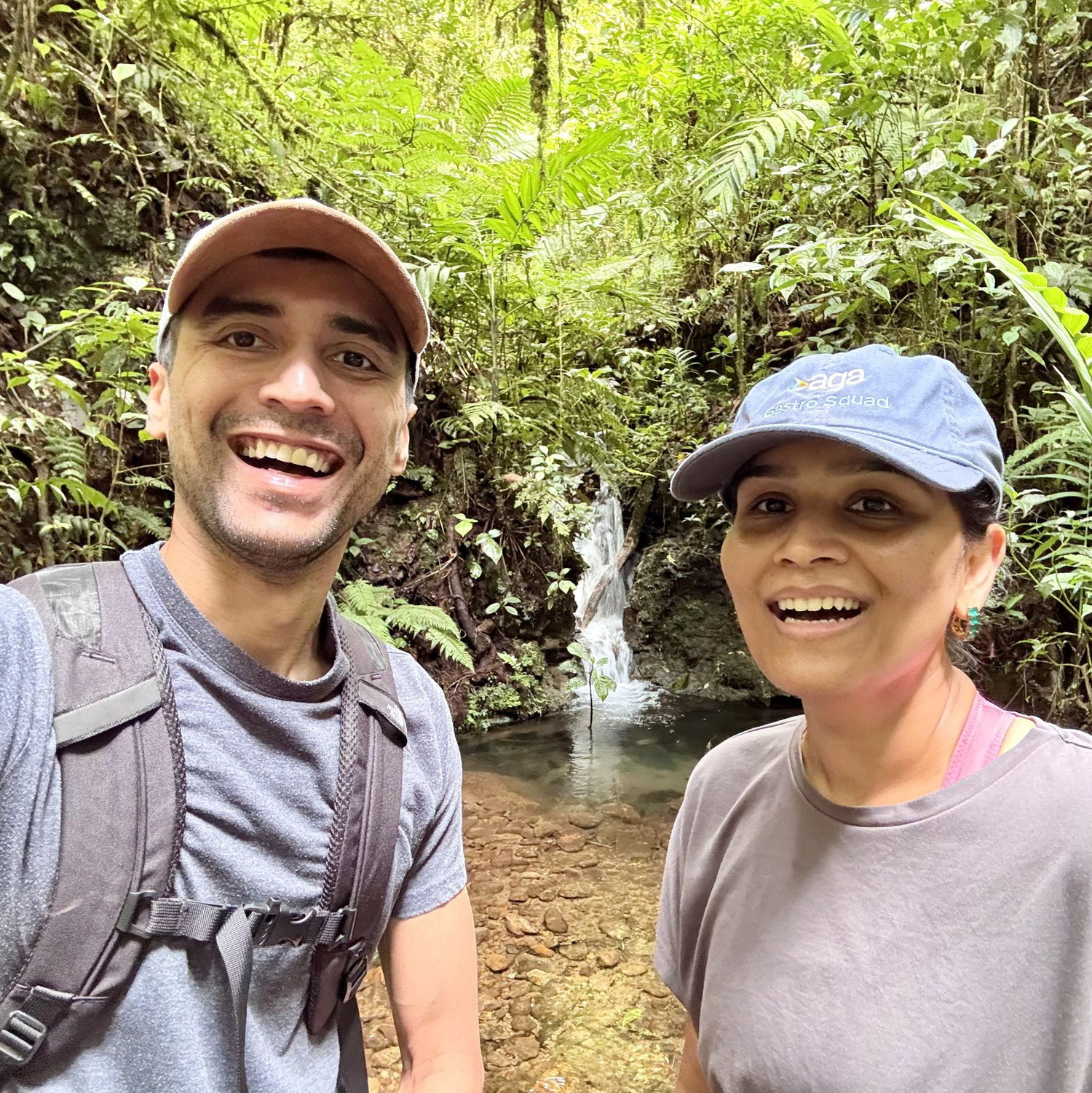Happily hiking in beautiful Costa Rica!