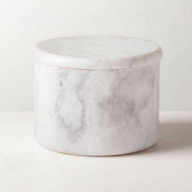 Arris Small White Marble Canister