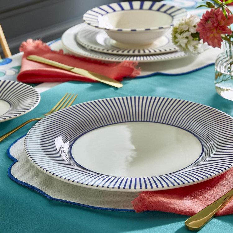 Spode, Blue Italian Steccato Dinner Plate, Set of 4 | Zola