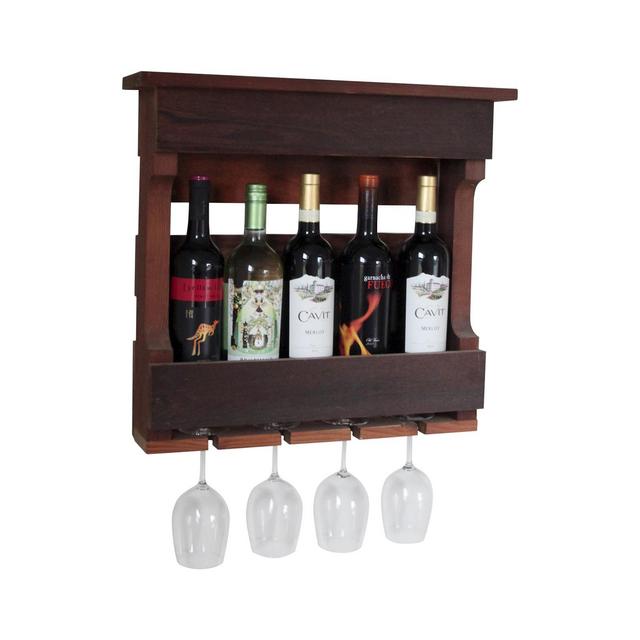 18" Wall Mounted Wine Rack with Shelf Western Red Clear Oil Finish - Red Cedar - Gronomics