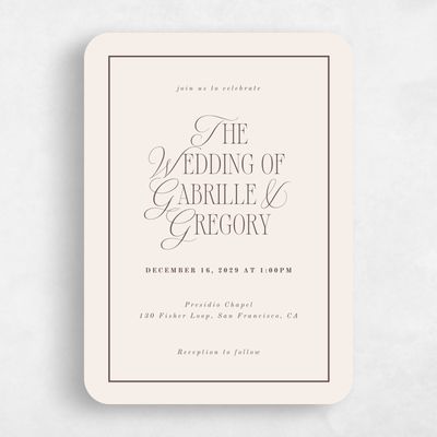 Brown Rounded Wedding Invitation - Summit Portrait