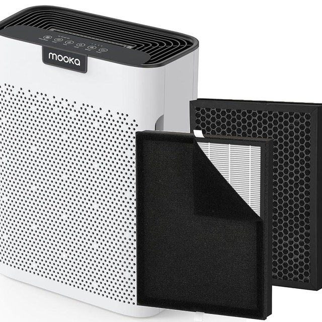 Air Purifier for Home Large Room 2000 Ft² KJ190L with 2 Filter Replacements, MOOKA H13 True HEPA Air Purifiers Cleaner for Pets, Washable Filters, Fragrance,