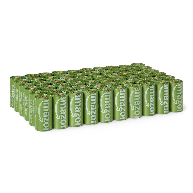 Amazon Basics Dog Waste Bags, 70% Recycled Material, Leak-Proof with Generous Length, 900 Pack
