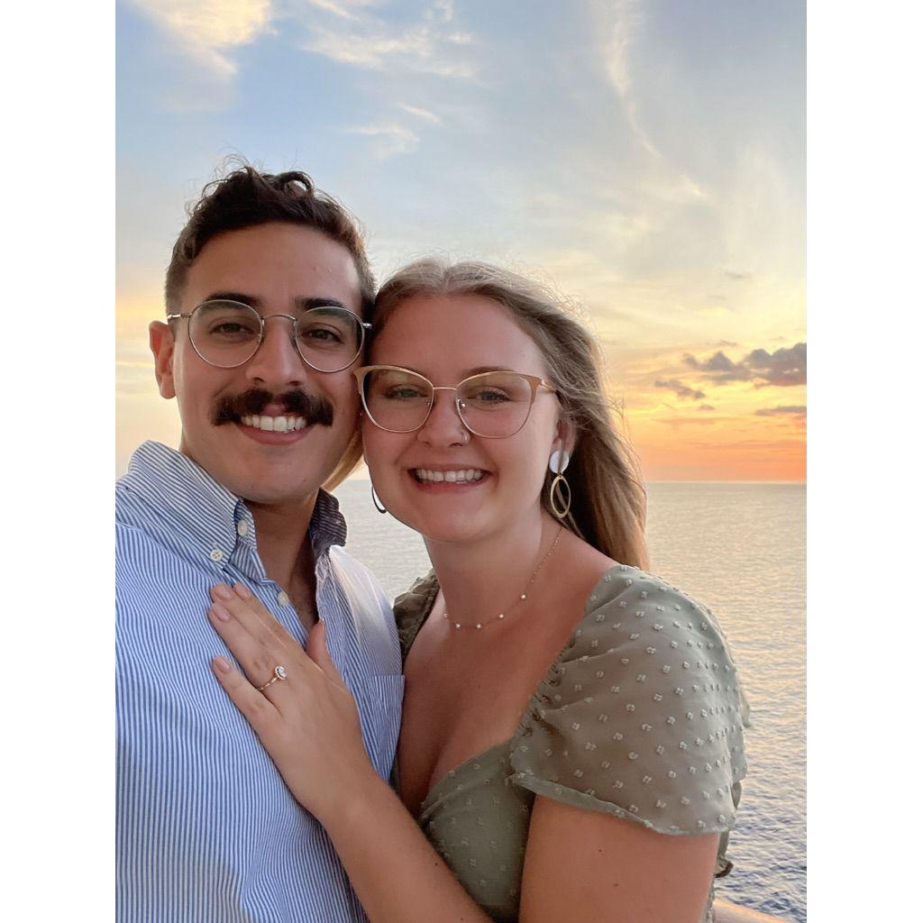 When we got engaged on our cruise vacation, 2022