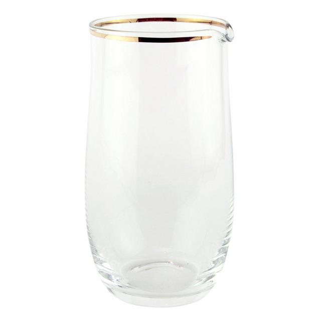 Gold Rim Clear Rounded Base Cocktail Pitcher