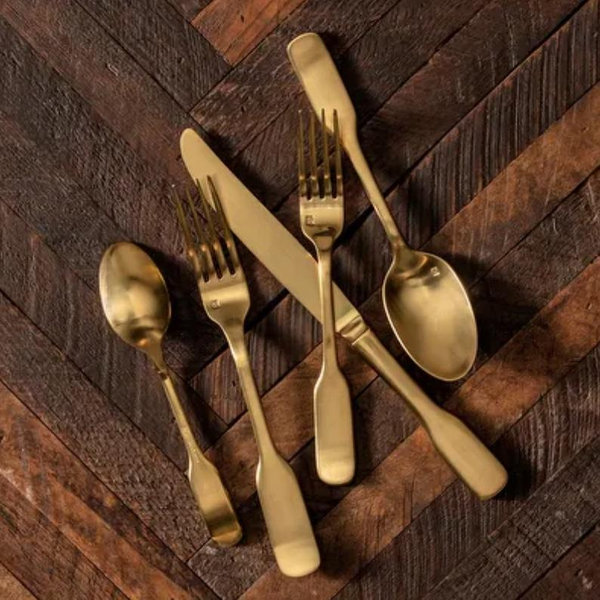 Fortessa Ashton Brushed Gold 20 Piece Set, Service for 4 - 3 sets