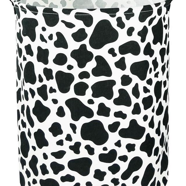 NTAOHAMPER Cow Laundry Basket,Collapsible Baby Nursery Hamper,Waterproof Kids Toys Storage Bin with Handles for Bedroom,Room Decor,Gift Basket(Cow Stria)
