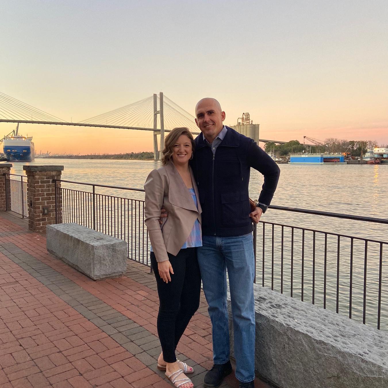 Our first ever photo together in Savannah, GA (You would never guess I was getting over food poisoning)