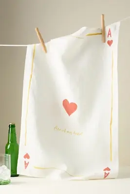 Dinette Ace of Hearts Linen Dish Towel