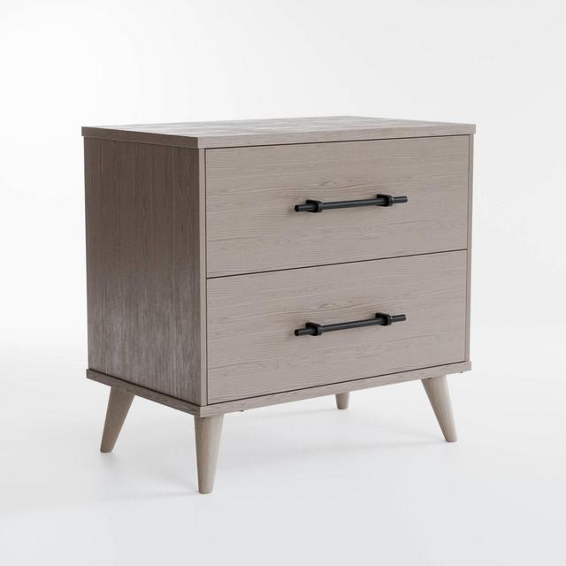 Emery 2 Drawer Nightstand Wood - Brookside Home