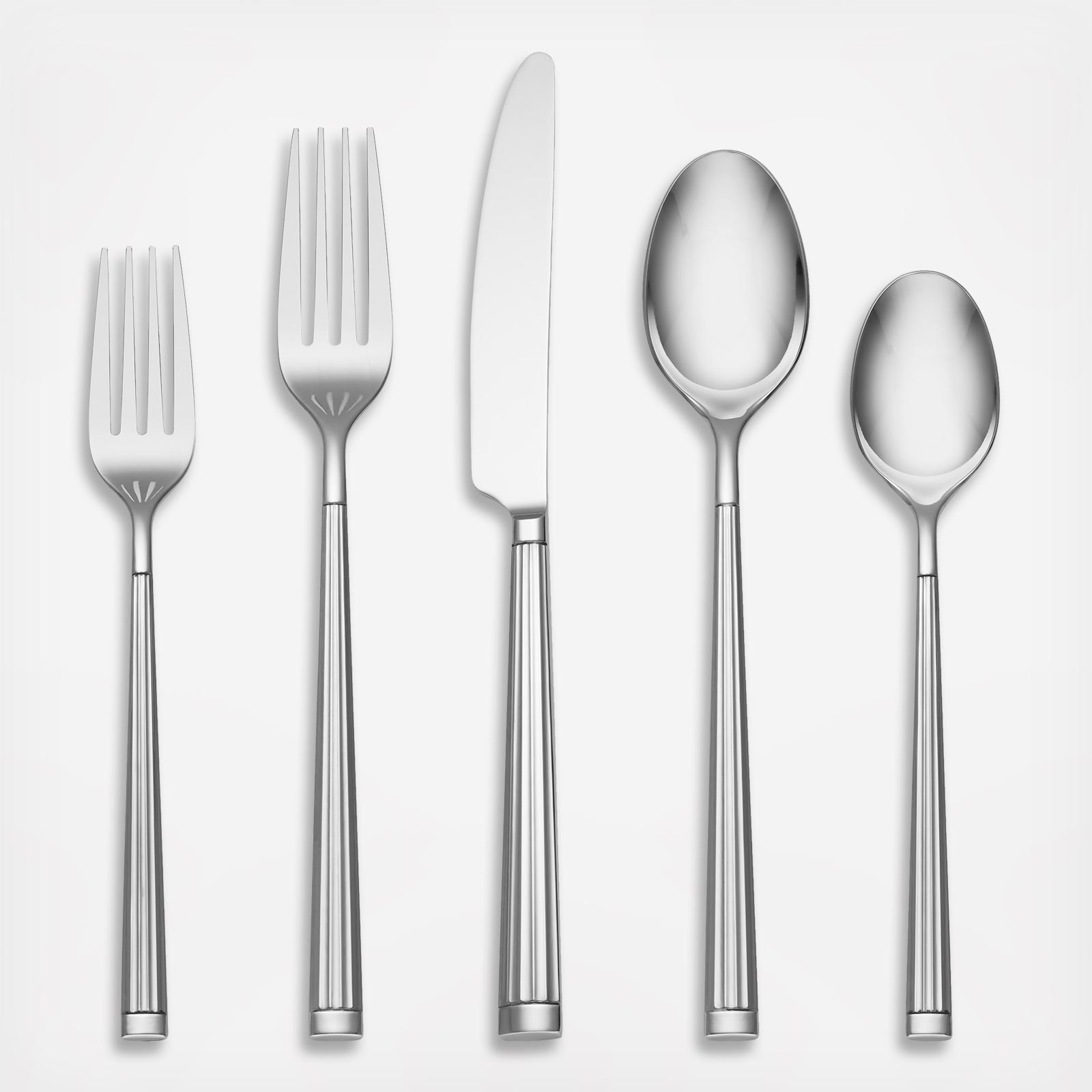 Robyn Satin Champagne Mist 20-Piece Flatware Set - Thumbnail 4