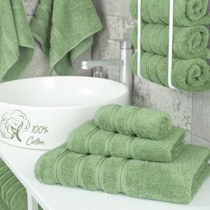 American Soft Linen Premium 3 Piece Towel Set, 1 Bath Towel 1 Hand Towel 1 Washcloth, 600 GSM 100% Cotton Turkish Towels for Bathroom, Sage Towel Set