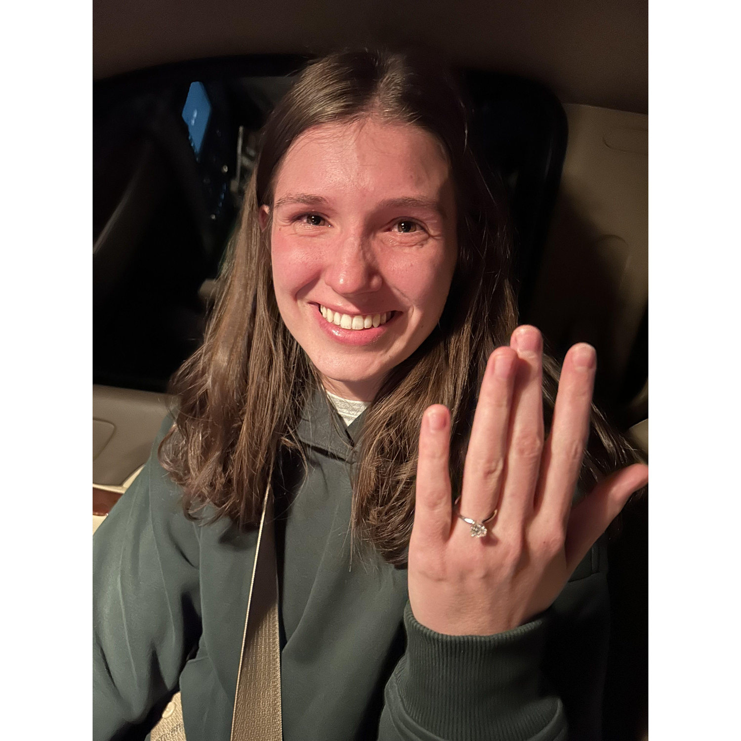 Moments after she said 'yes'!