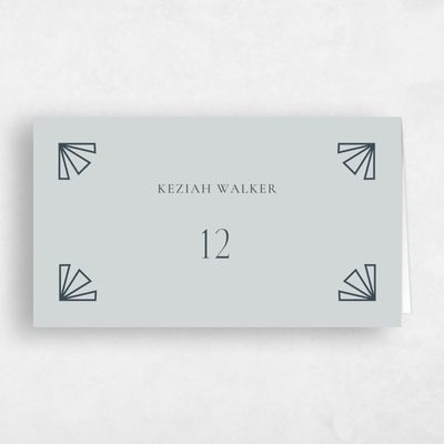 Grey Typography Wedding Place Card - Amber