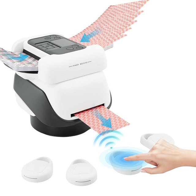 XISZMOG Rechargeable Automatic Card Shuffler for 1-2 Decks, Low Noise & Portable Electric Shuffling Machine for Poker, Blackjack, UNO, Texas Hold'em, Skip-Bo, Phase 10