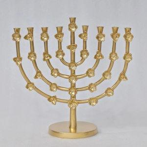 Gold Floral Lily Menorah