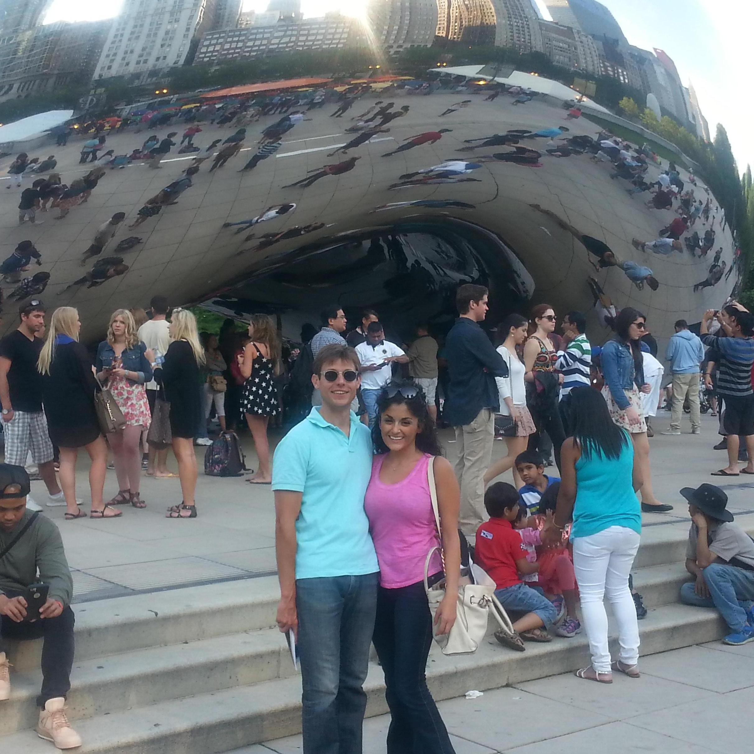 This picture was taken in front of the bean in Chicago. It was my first visit to Chicago and to see where Kevin grew up!