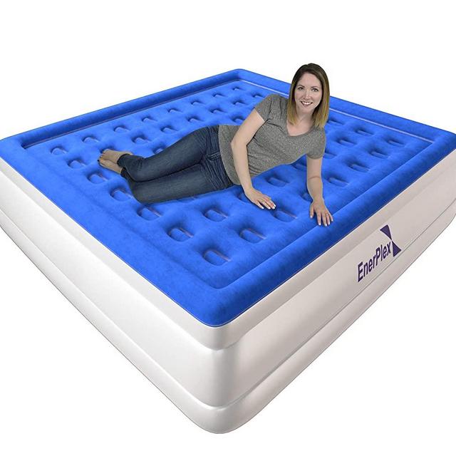 EnerPlex Never-Leak King Air Mattress with Built in Pump Raised Luxury Airbed Double High King Inflatable Bed Blow Up Bed 2-Year Warranty Manufacturer