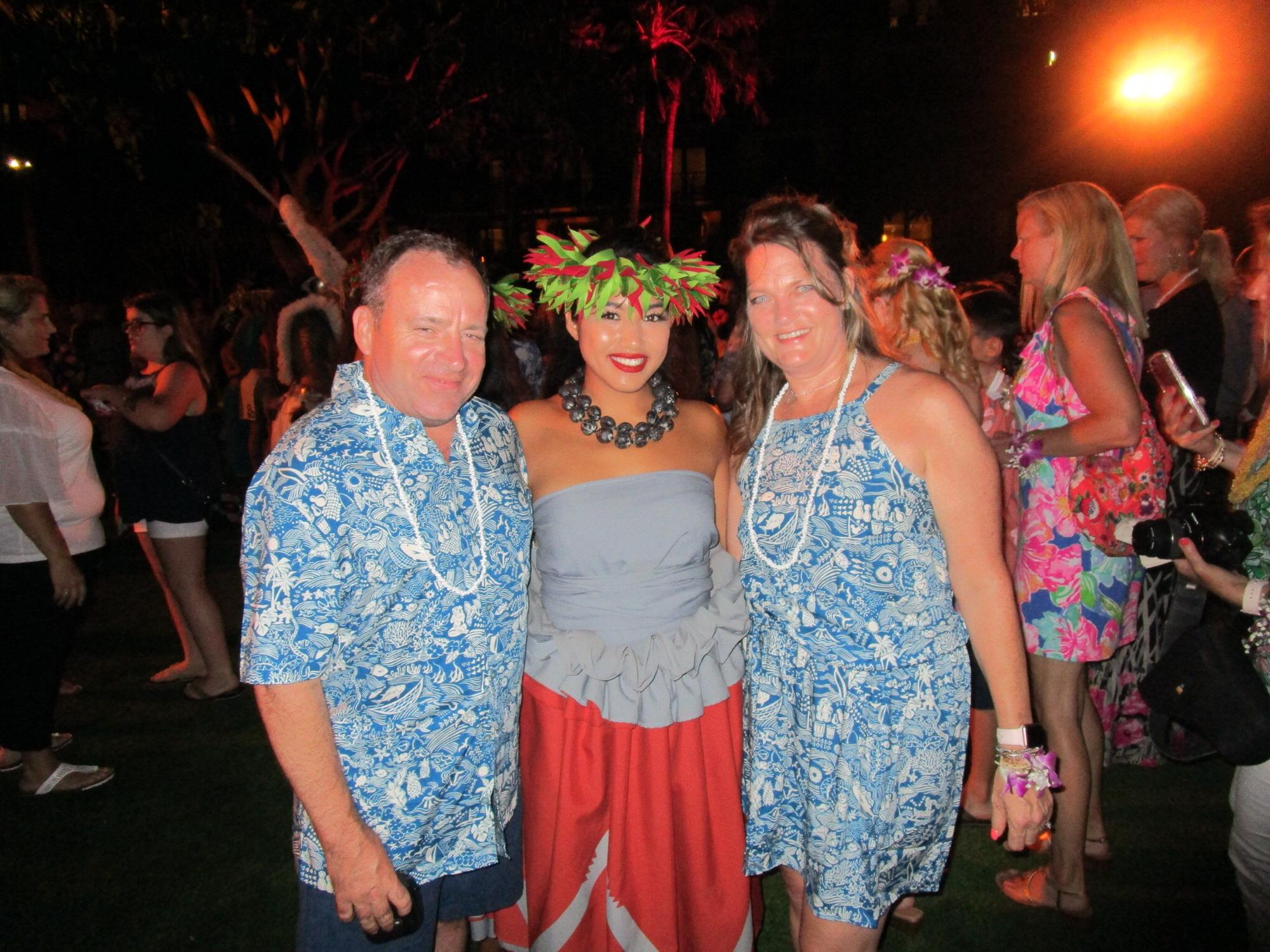 Rocking our matching outfits at the Lu’au Aulani