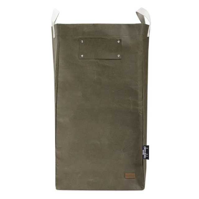 Deeablo New York - Sustainable Reusable Indoor Recycling Bin for Kitchen, Multipurpose Recycle Bin, Large Recycling Bins for Home, Washable Paper Bag for Recycling (Olive)