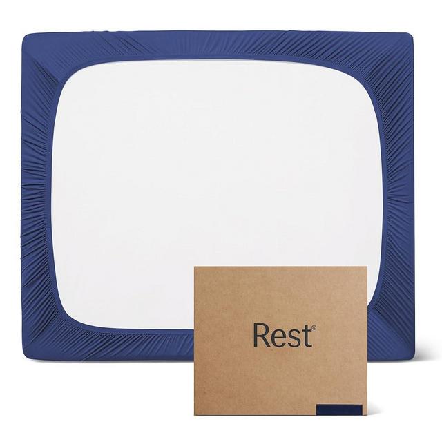 REST® Evercool®+ Fitted Sheet, King Size, Midnight Blue, 15" Deep (up to 18’’), Breathable Bedding for Hot Sleeper and Night Sweats, Bed Sheet with Ionic+ Self-Cleaning Silver Yarn for Sensitive Skin