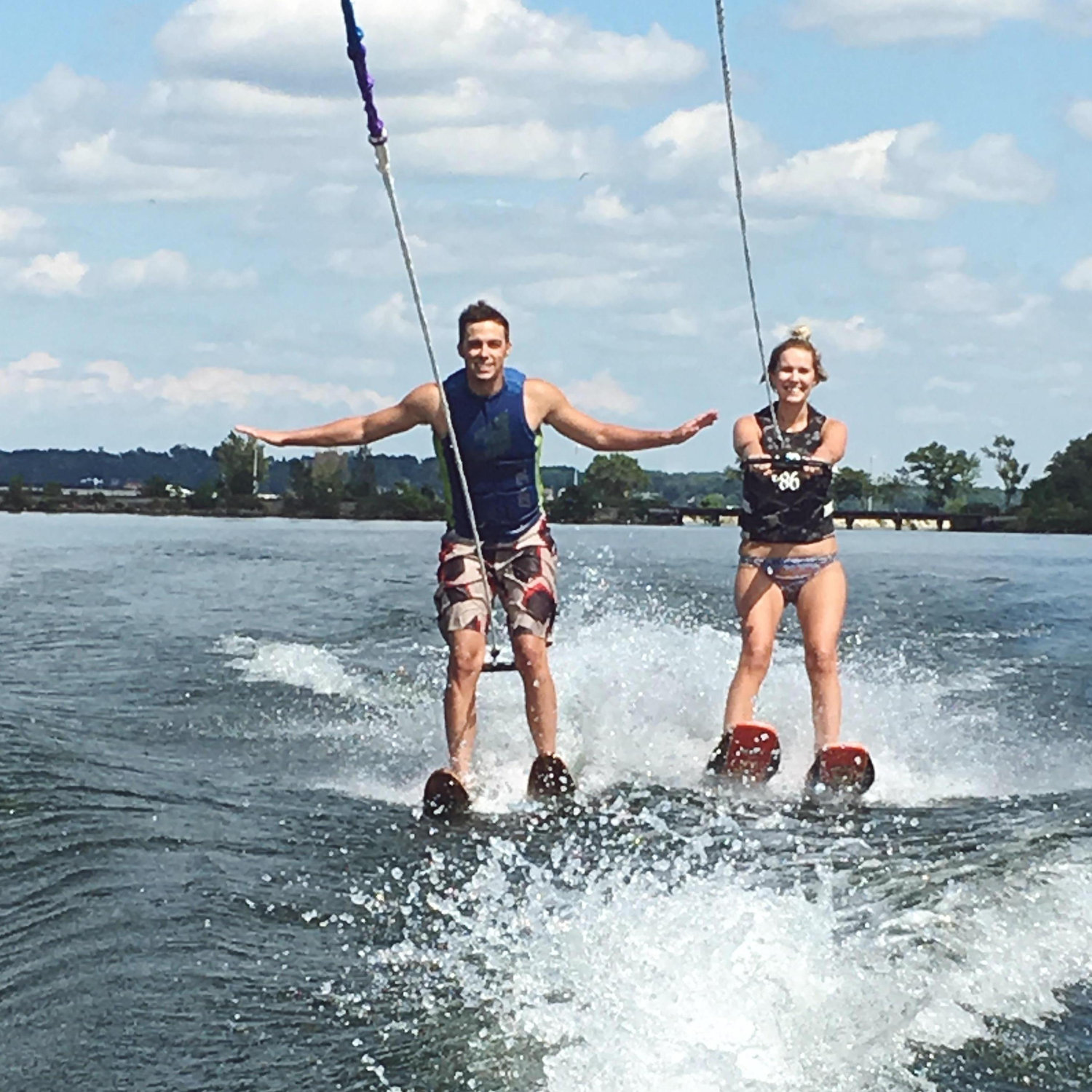 Waterskiing on the Monona Bay in Madison