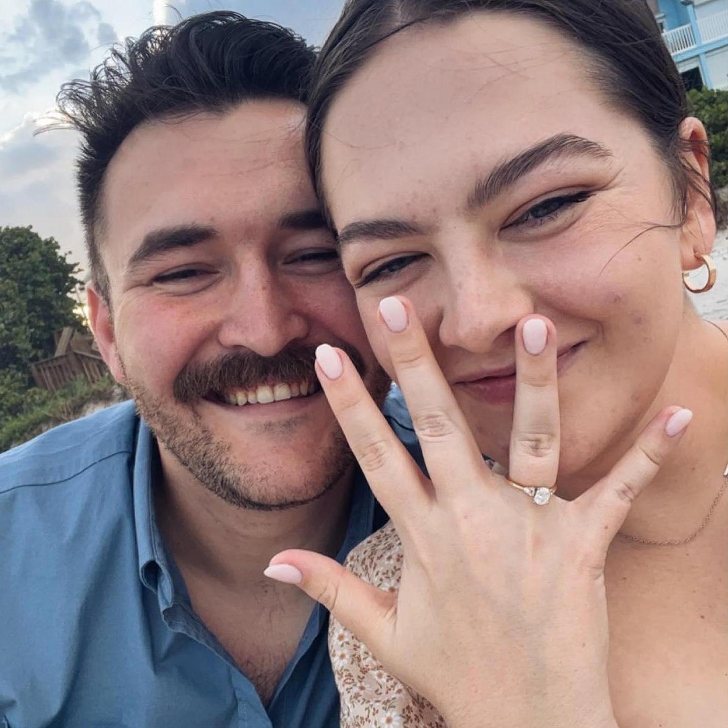We got engaged on the same beach we had our first date on!