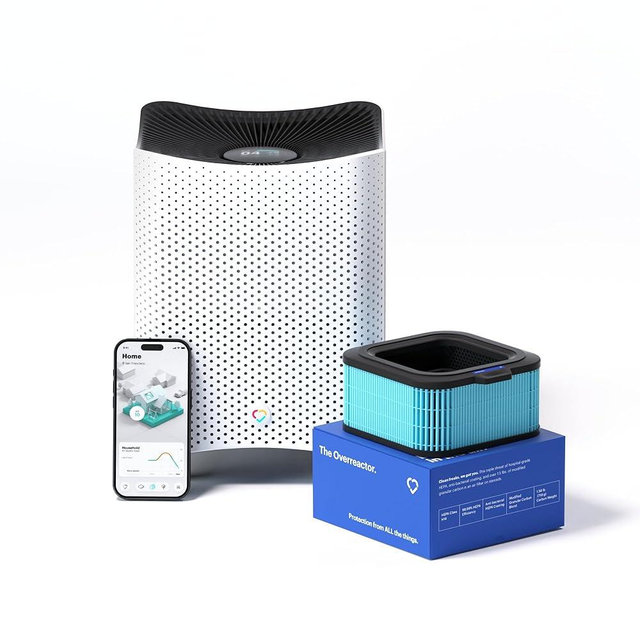 Mila Air Mini Smart Home Air Purifier with Overreactor H14 HEPA Replacement Filter, Removes Formaldehyde, VOCs, Dust & Odors, Ideal for Large Room or Bedroom, Quiet-Mode