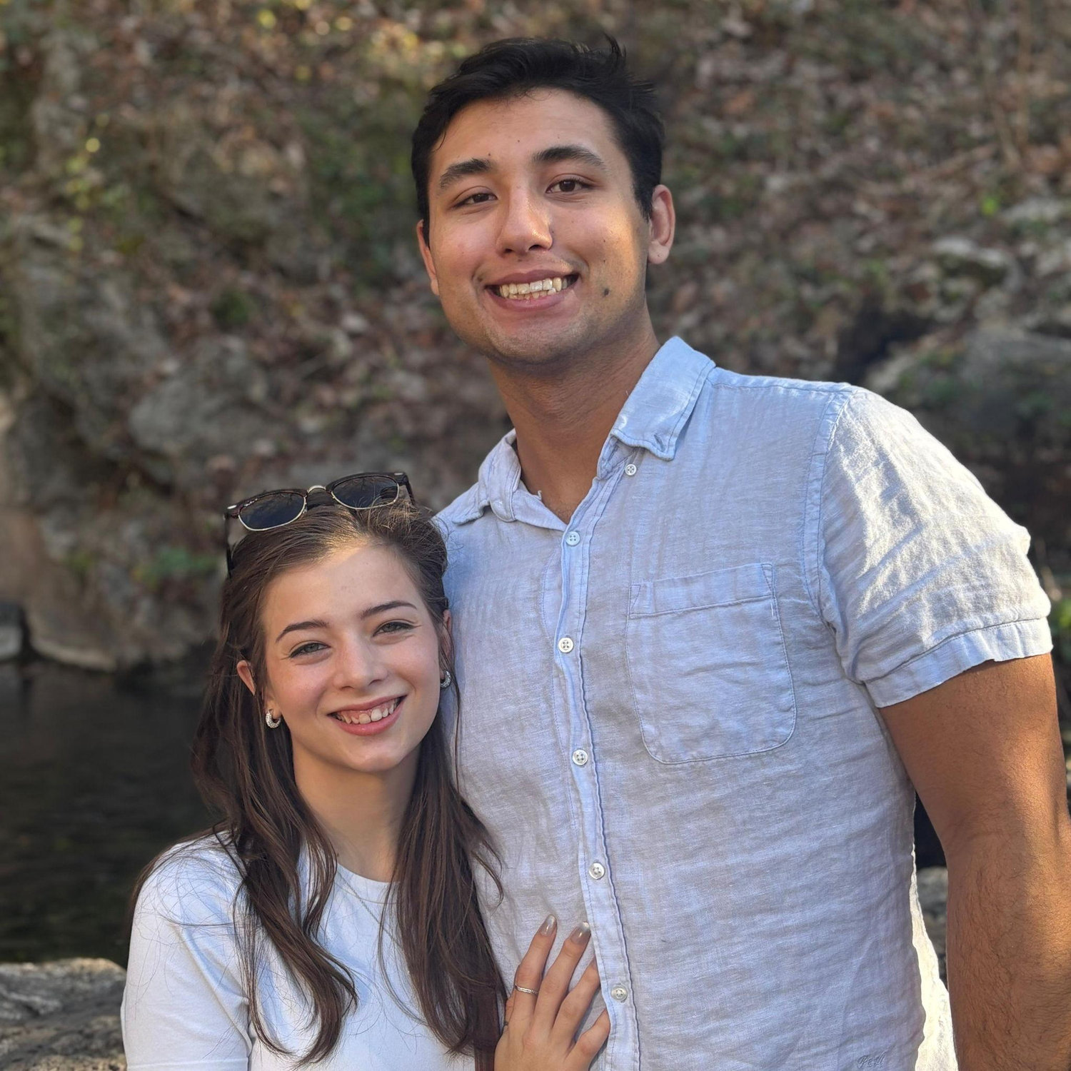 Officially engaged and enjoying a hot December in Hot Springs, Arkansas before Christmas Lights at Garvan Gardens. The weather in the South is weird!