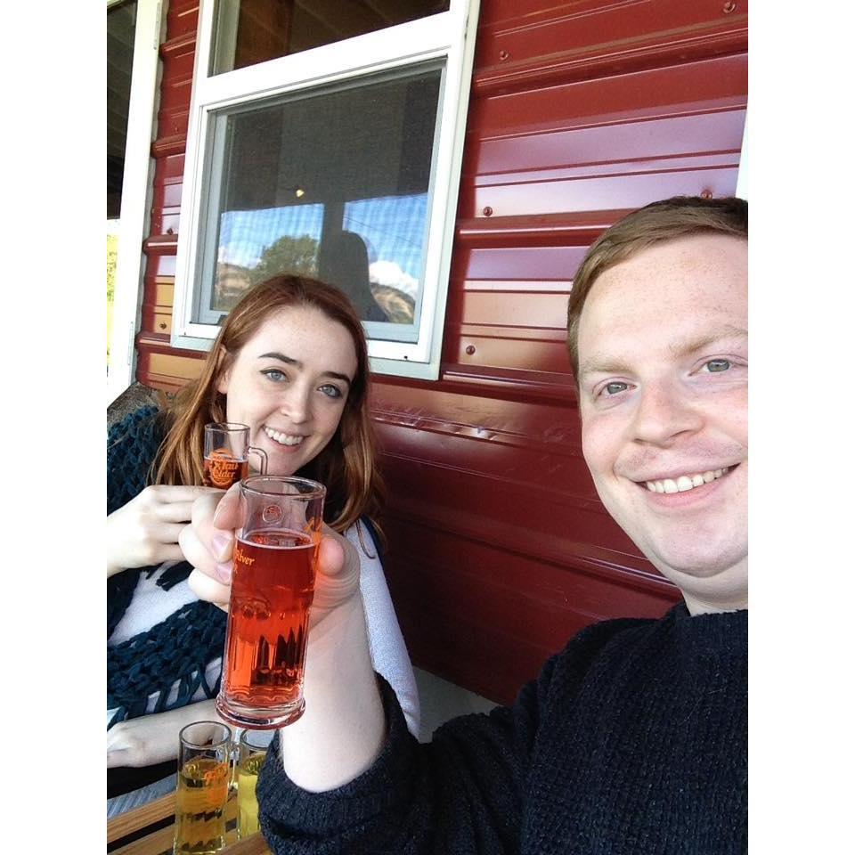 Apple cider tasting during our apple picking day-trip!
