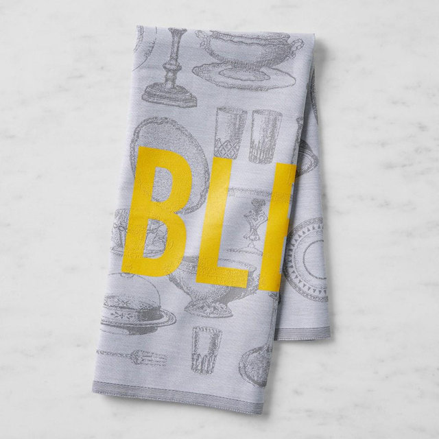 Jacquard Francais Á Table! Tea Towel, Grey