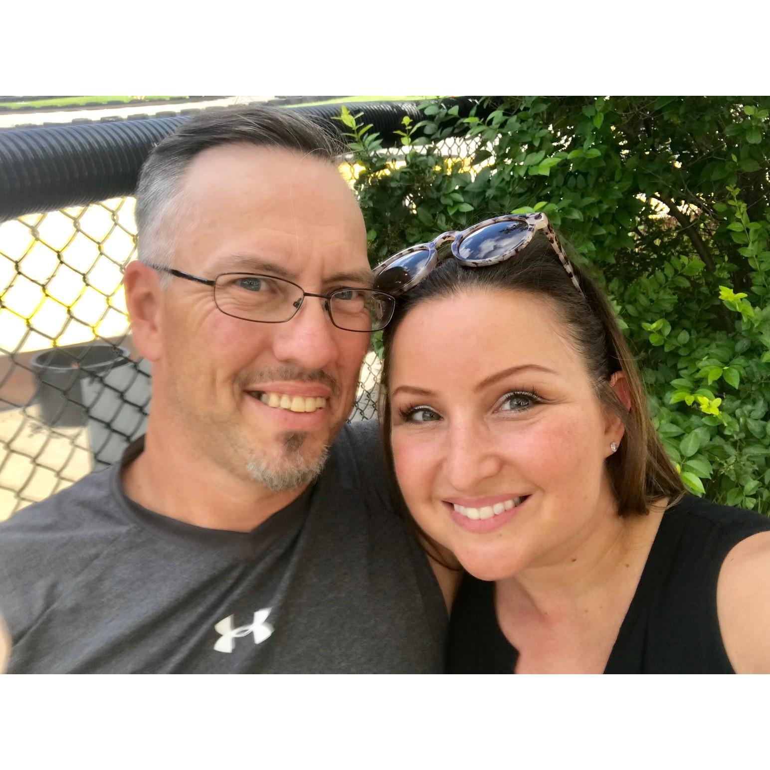 On a mini-golf date! Fun fact: My front tooth cracked in HALF that morning, so this one is a temporary crown!
