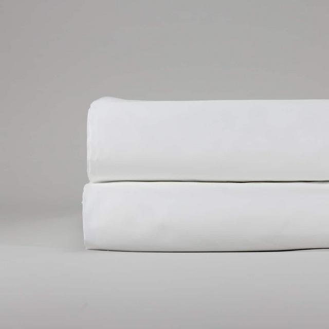 Queen | White | Cotton Percale Flat Sheets