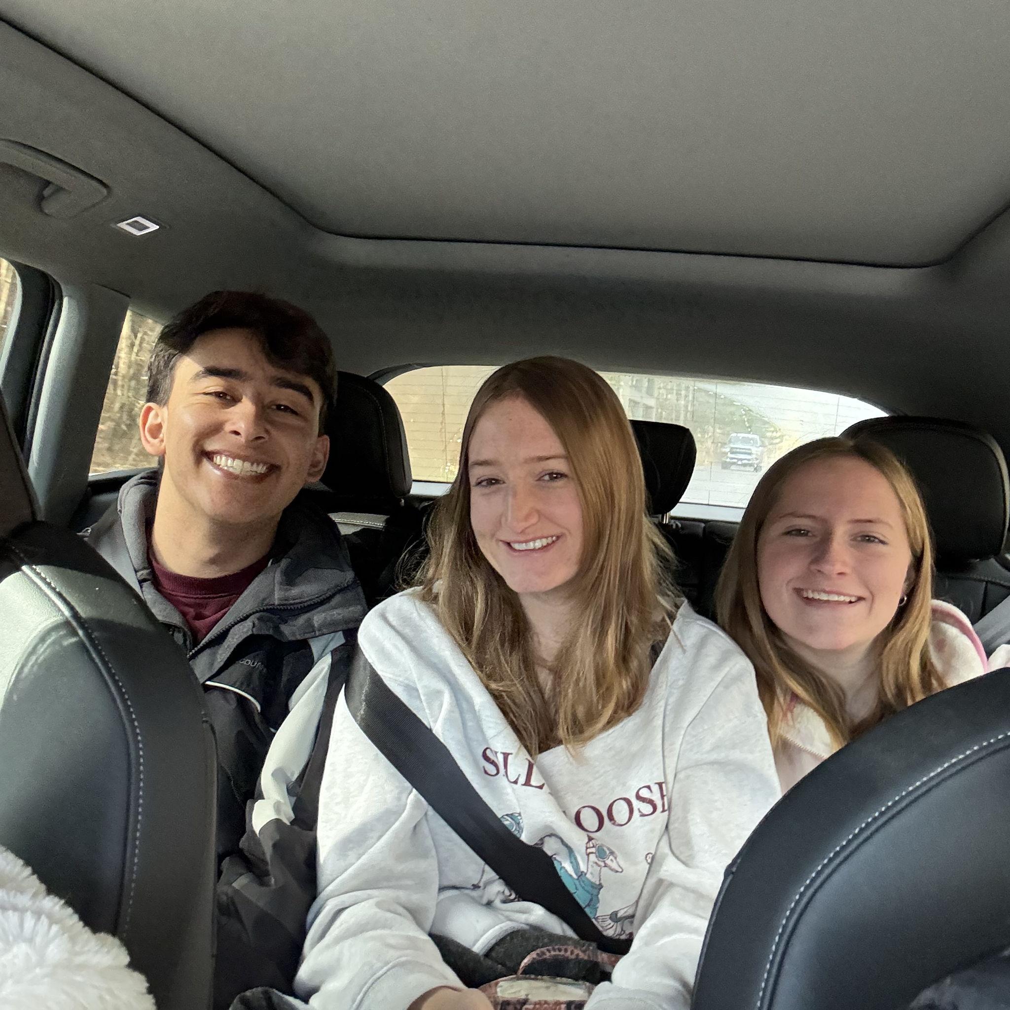 The bride, groom, & MOH on one of their mountain trips