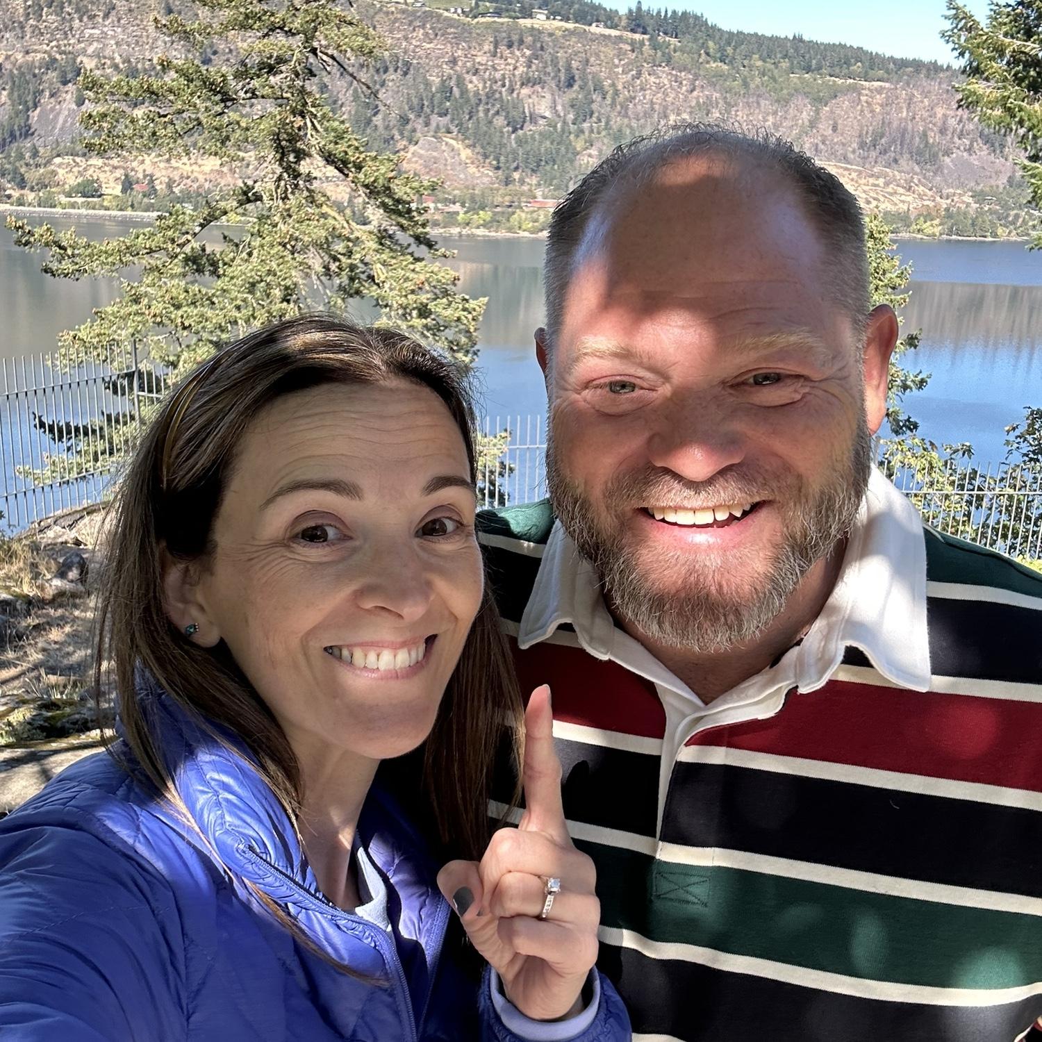 At the Columbia Gorge Hotel exactly 1 year before the big day!! 10-4-24.