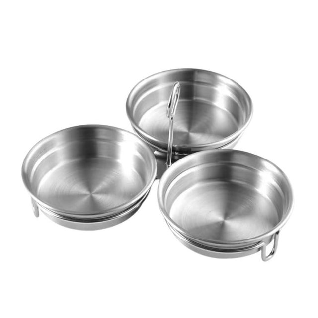 Three in one Stainless Steel Round Egg Steamer, Metal Egg Steamer Pan Mould, Household Kitchen Cooking Tool Gadget(Normal)