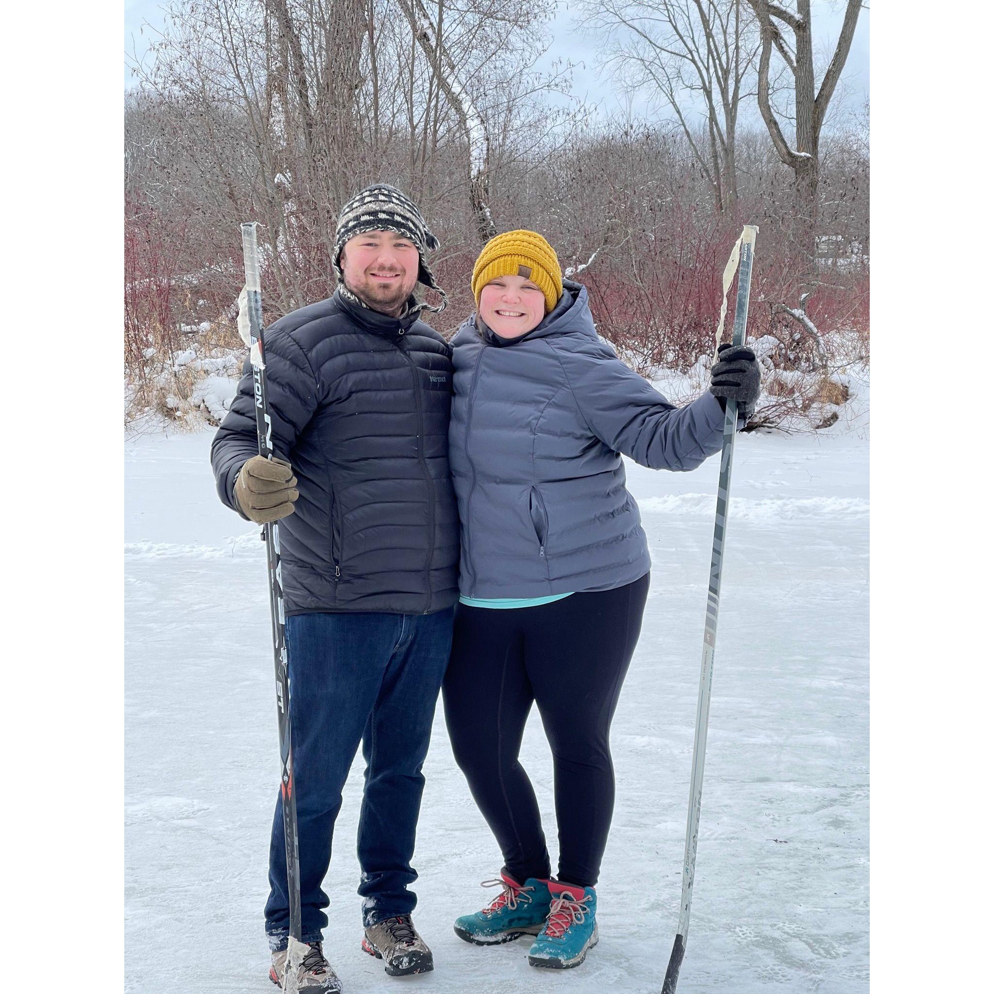 Andrew taught me ice hockey in Michigan with the Scurfields