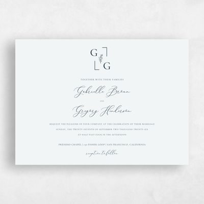 Mist, Blue Wedding Invitation - Olney Landscape