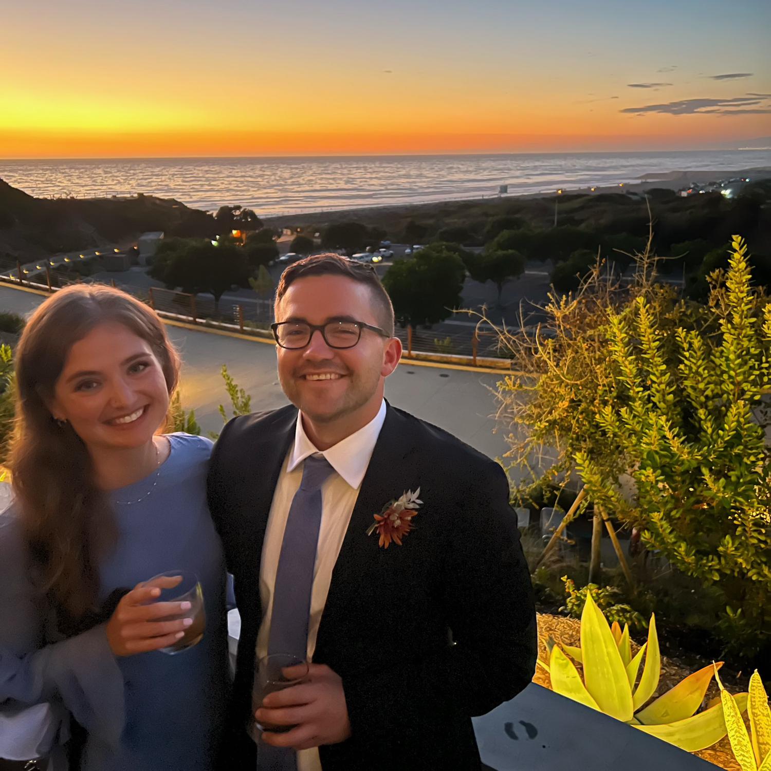 Enjoying the sunset at Will & Ravina's wedding, 2022